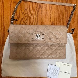 Marc Jacob quilted lambskin leather fold over clutch